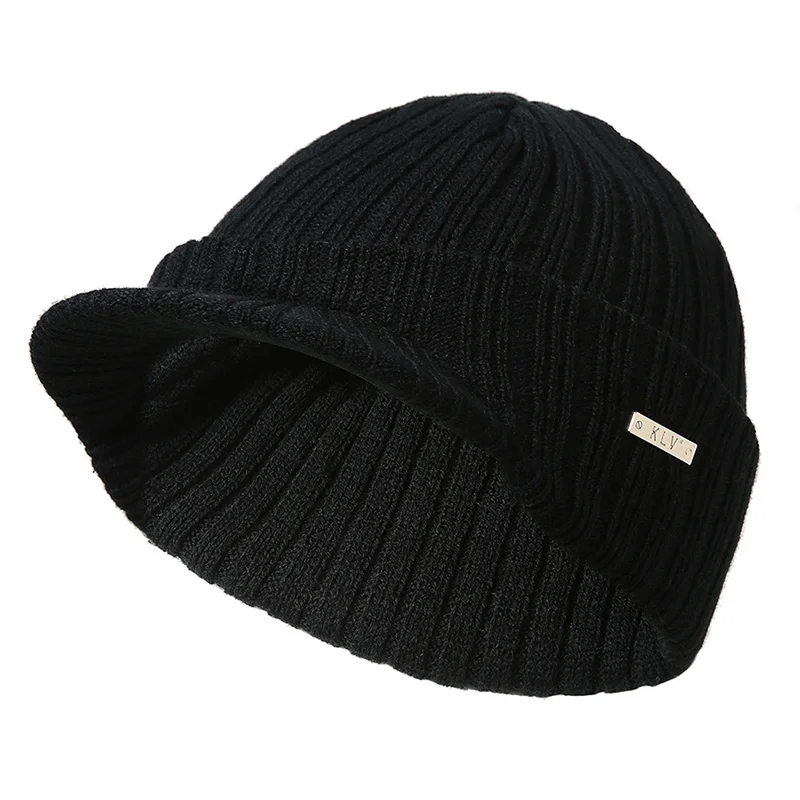 

Fashion Men Women's Hat Autumn Winter Casual Solid Unisex Stripe Knitting Soft Warm Visors Peaked Cap Sport Skiing Caps