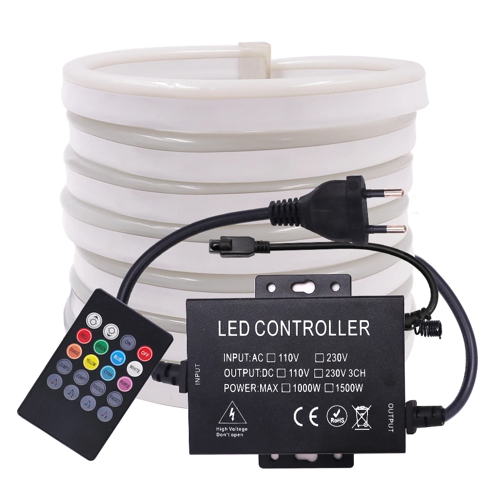 220V 110V неоновый светильник светодиодные ленты Музыка RGB светодиодный Bluetooth APP
