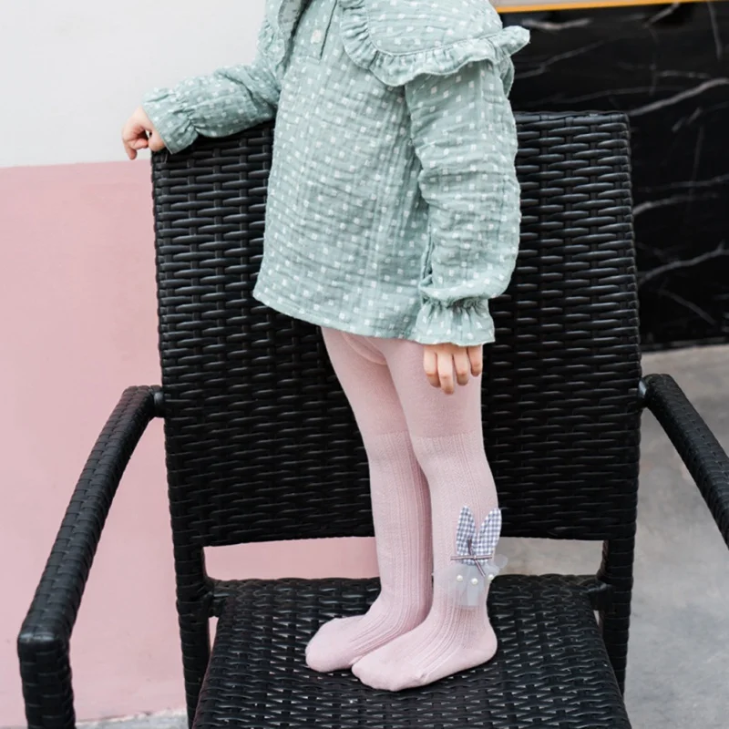 Леггинсы для маленьких девочек От 1 до 4 лет хлопковые детские колготки с бантиком