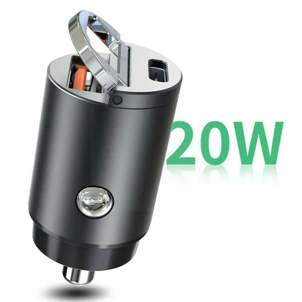 

Car Mini Pd Dual Port Car Charger 20w Car Fast Charger Qc3.0 Socket Charging Usb Car Usb Type-c Cigar Lighter 12 G9q6