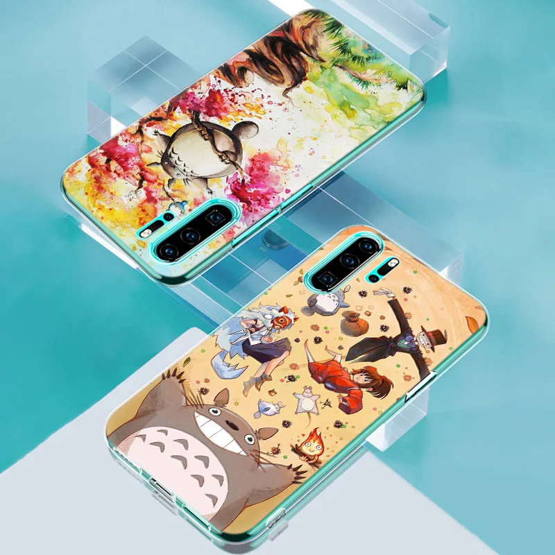 anime studio ghibli totoro silicone phone case for huawei p50 p40 pro p30 lite p20 pro p8 lite 2017 p smart z 2020 2021 cover free global shipping