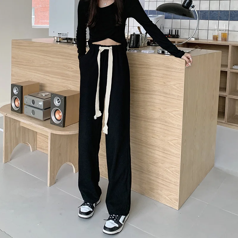 

Casual Pants Loose High Waist Straight Rac