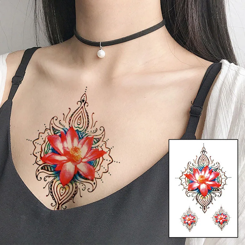 Временные водонепроницаемые милые геометрические татуировки для девочек с