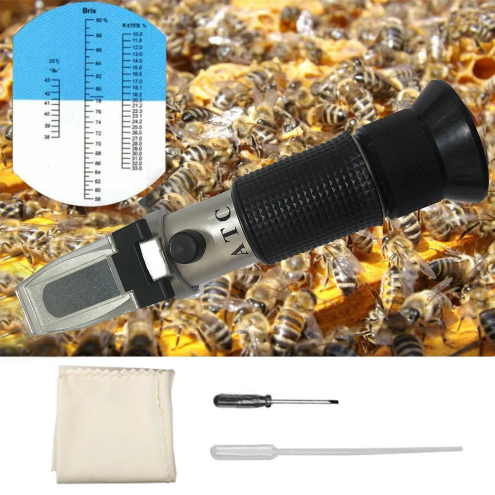

Solution Fruit Tool Handheld For Beekeepers Water Sugar Content Honey Refractometer Brix 58-92% Measuring Instrument Tester