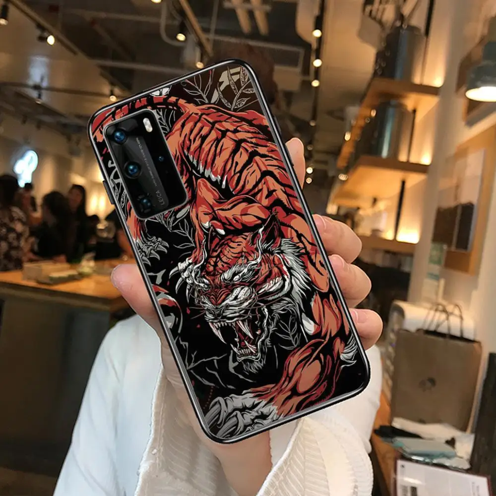 

Real dragon emperor Phone Case For Huawei P 40 30 20 10 9 8 Lite E Pro Plus Black Etui Coque Painting Hoesjes comic fashion