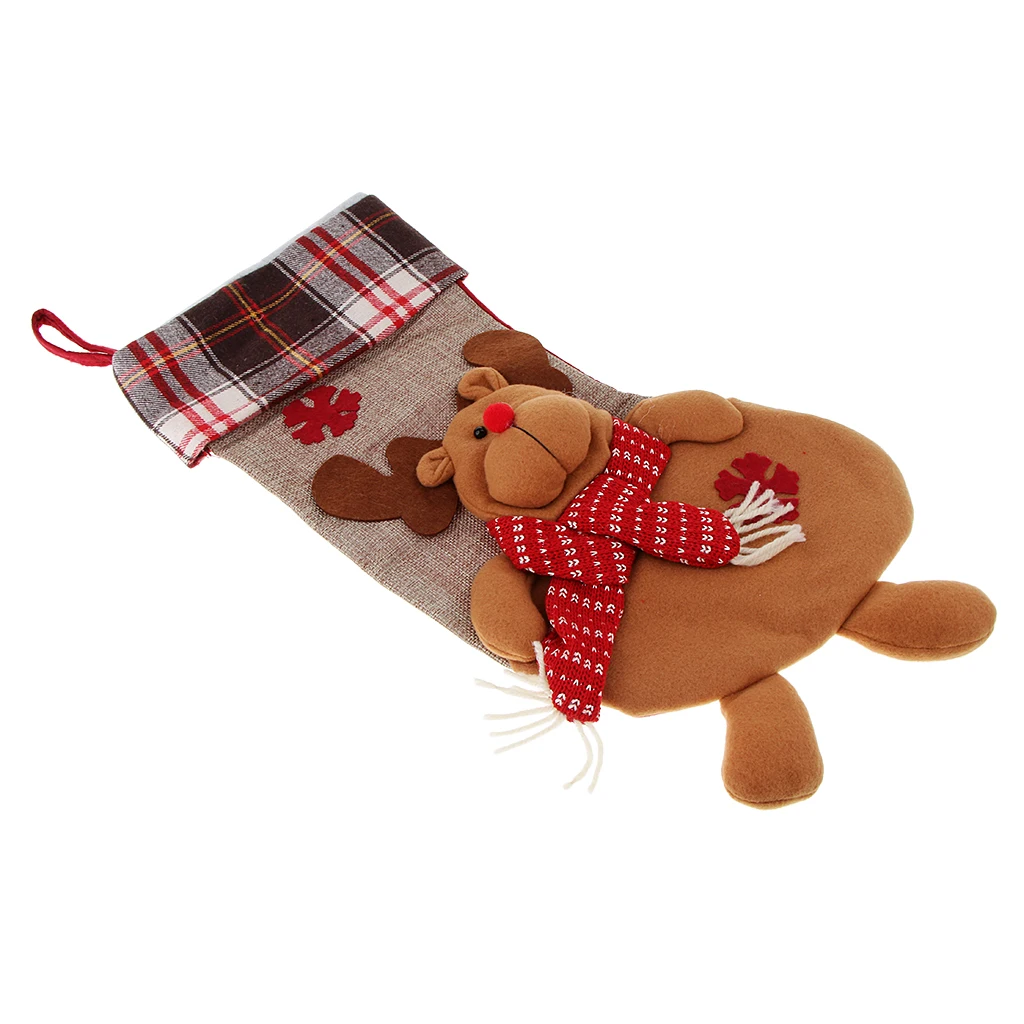 Рождественские чулки 3D плюшевая манжета для украшения вечерние аксессуар| |