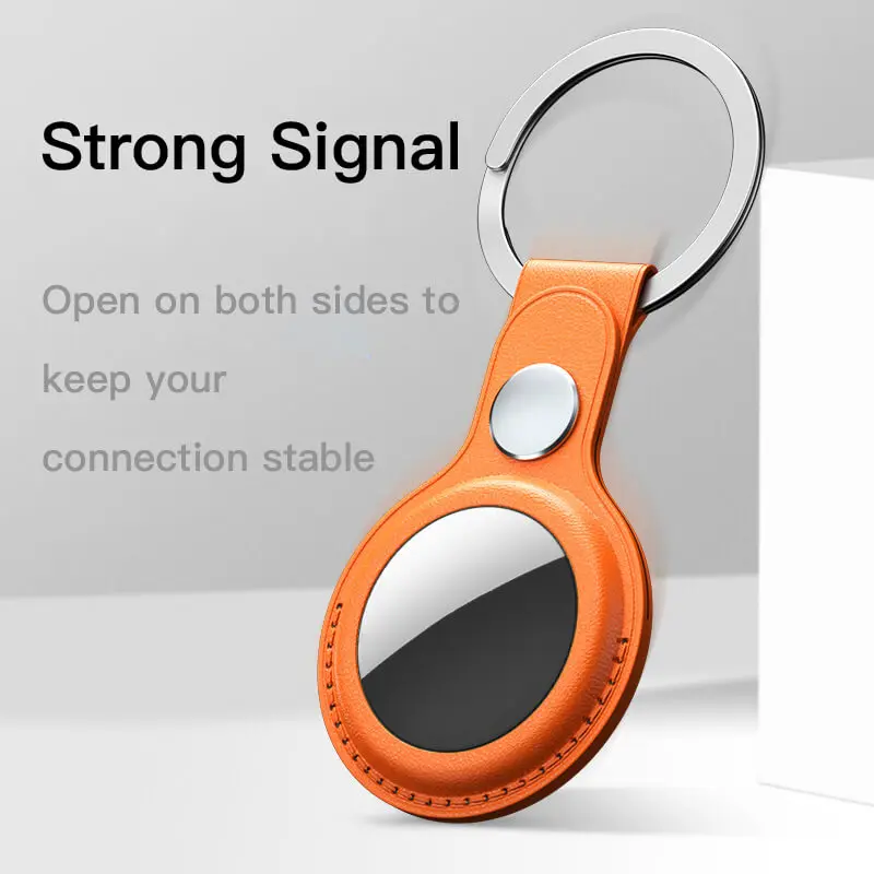 

High Quality Leather Protector Case for Apple AirTag Hangable Keychain Locator Tracker Case Accessory Anti-Loss Buckle