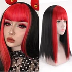 Женская Синтетическая челка с длинными прямыми волосами для косплея