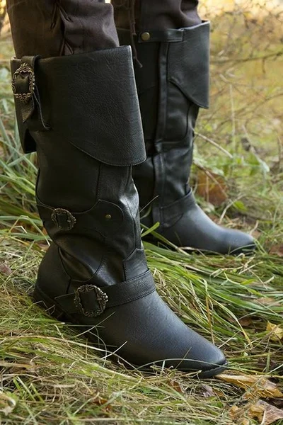 Мужские кожаные ботинки среднего возраста ботильоны в викторианском стиле эпохи