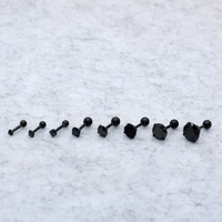 black color 4 claw black zircon women stud earrings ear smooth ball earring 316 stainless steel jewelry