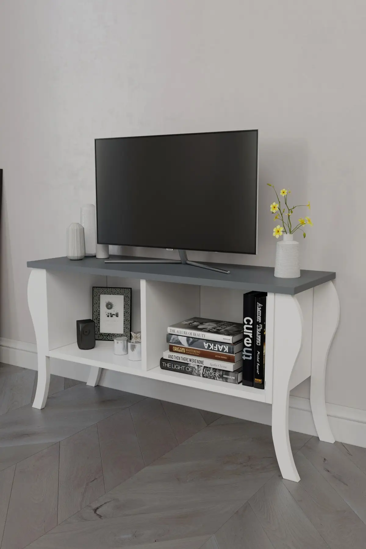 Современная плоская телевизионная установка Lukens 90 см антрацитовый телевизор