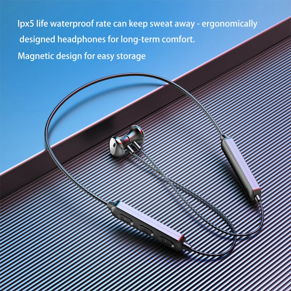 Новые беспроводные наушники Bluetooth 5 0 Спортивная стереогарнитура с шейным ободом