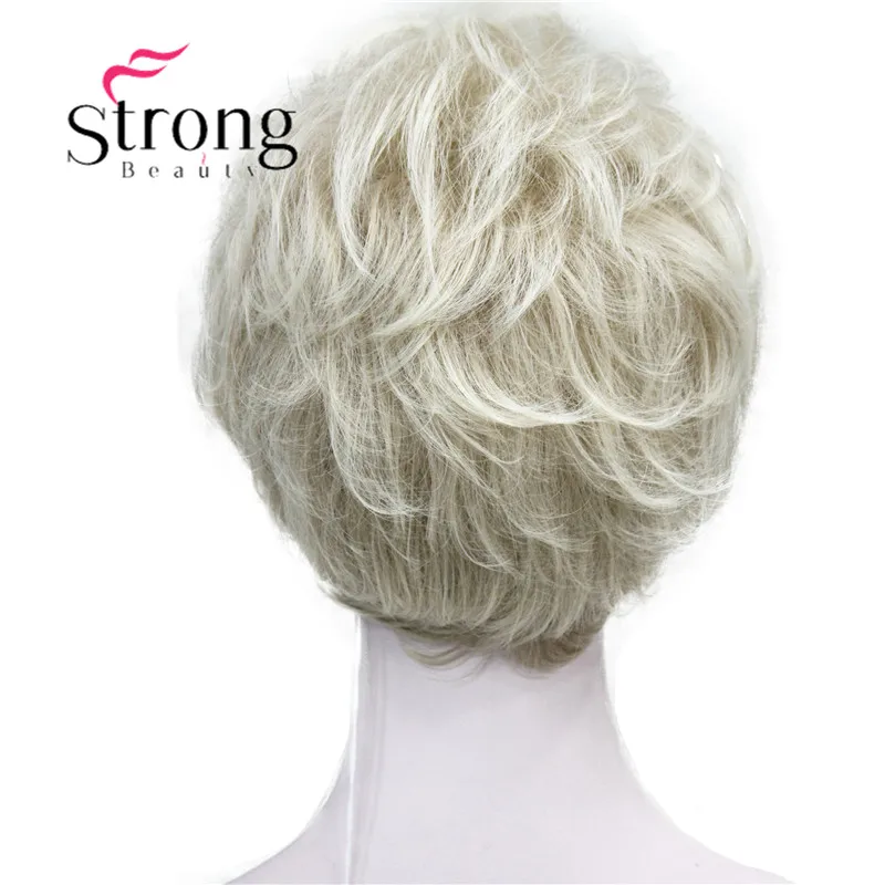 StrongBeauty Shag стиль синтетические парики короткие волнистые слоистые темно-Обурн пользовательские парики для афро-американских