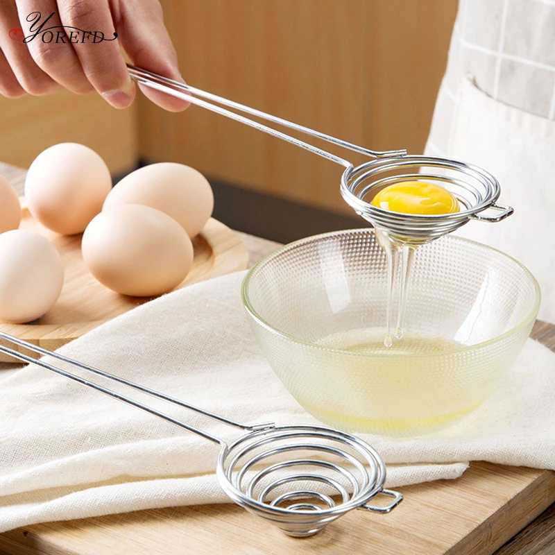 

OYOREFD Creative Long Handle Screw Thread Egg Separator Kitchen Egg Yolk Separator Egg Tools Kitchen Accessories Cooking Tools