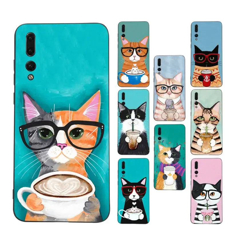 

Cute little Cat head Phone Case Soft Silicone Case For Huawei p 30lite p 30 20pro p 40lite P 30 Capa