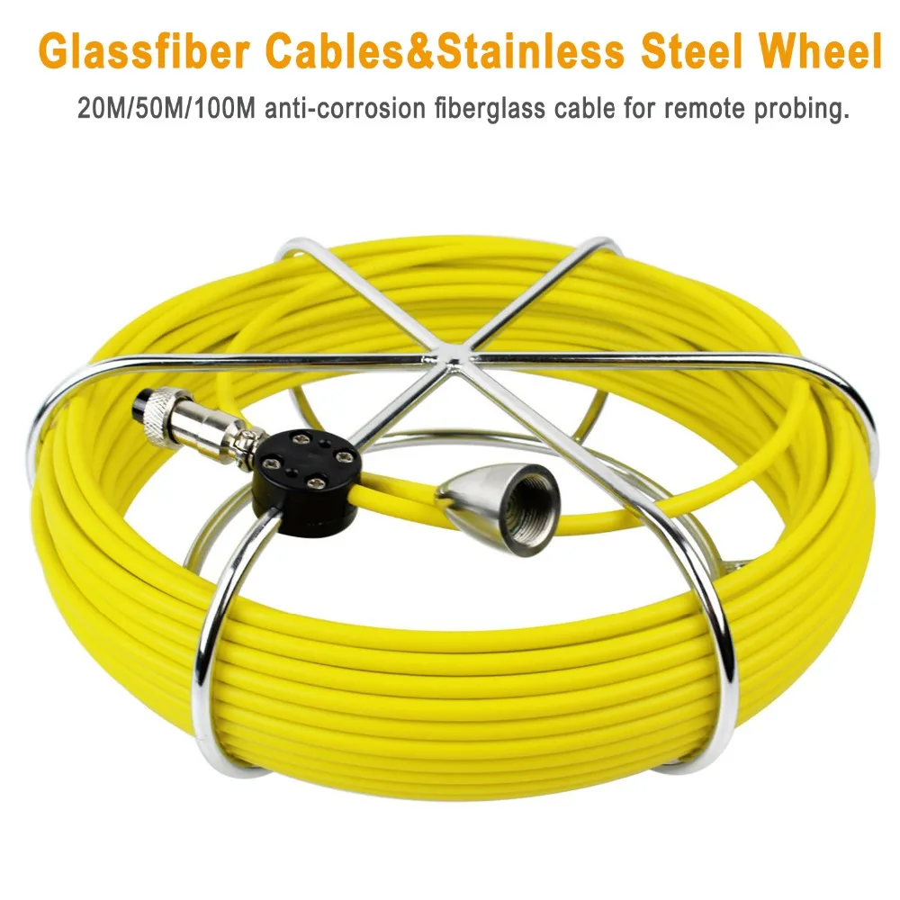 Продажа Аксессуары кабель для камеры наблюдения за трубами 20/30/50/100 м SYANSPAN канализационные трубы промышленные кабели для эндоскопических систем