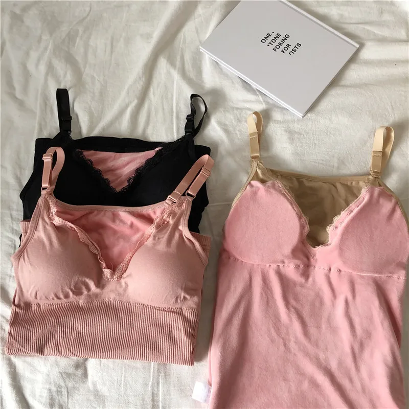 

New Arrival Fashion 2021 Winter Womens Velvet Tops Knitted Striped Solid Color Big Elasticity Keep Warm Slim Tanks