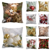 new year 2022 40 style christmas balls and candles christmas decorations for home 45x45cm cushion cover ornaments natal navidad