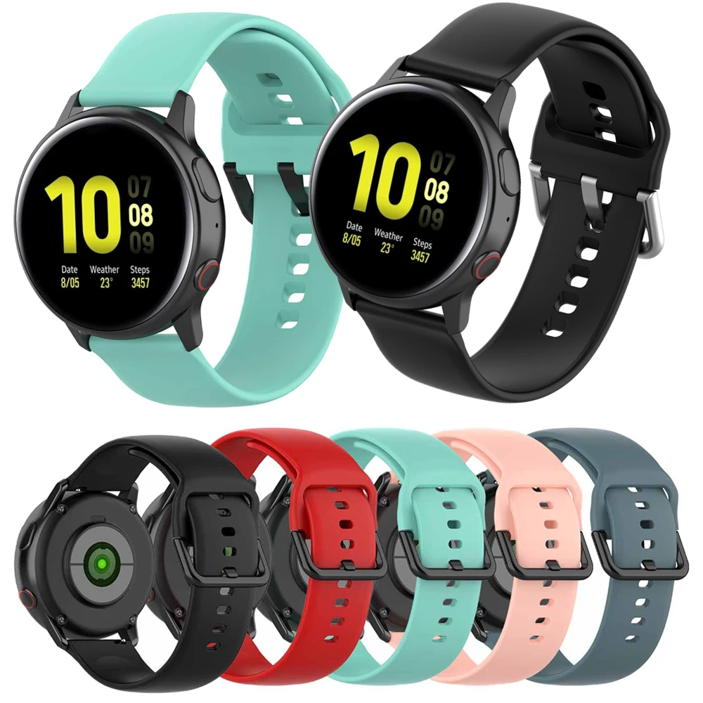 

Silicone Watchband For Samsung Galaxy Watch Active 2 40mm 44mm Smart Watch For Huami Amazfit bip Sports Watch Band Accessories