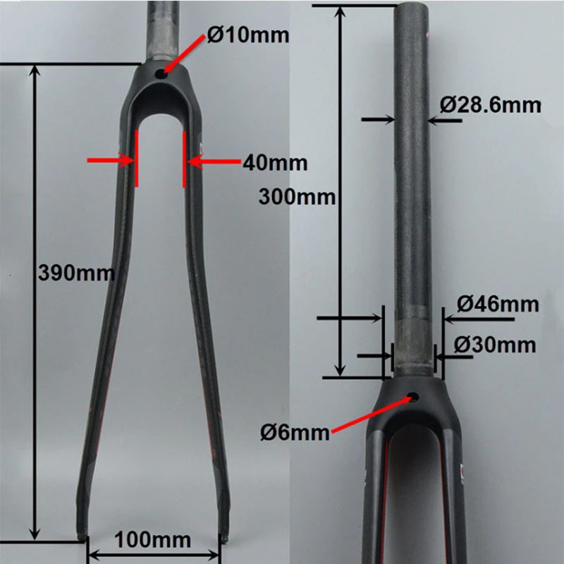 Полностью углеродное волокно передняя вилка для горного велосипеда