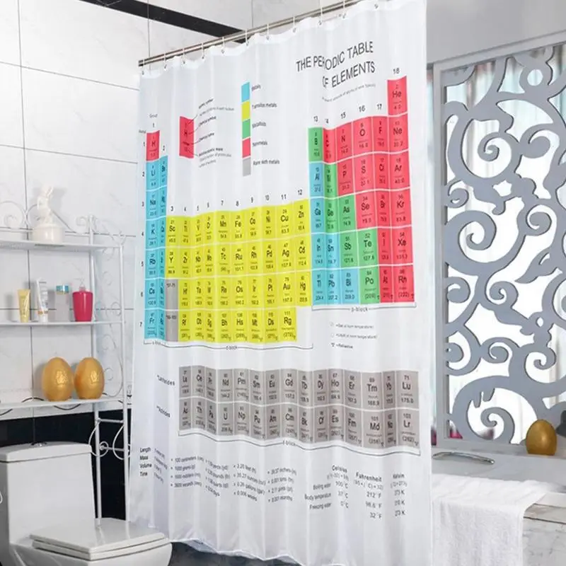 12 крючков не деформирующаяся прочная занавеска для ванной с печатным рисунком