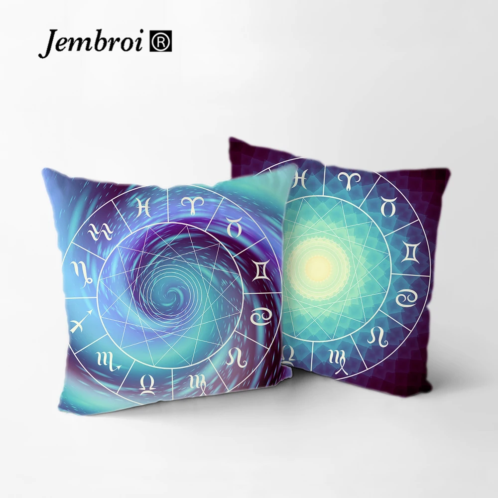 Двухсторонний декоративный чехол из полиэстера для подушек с принтом созвездия