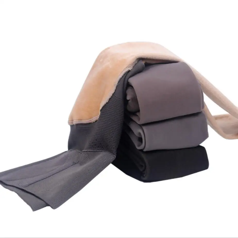 Колготки женские зимние вельветовые кофейного цвета 230 г с высокой талией