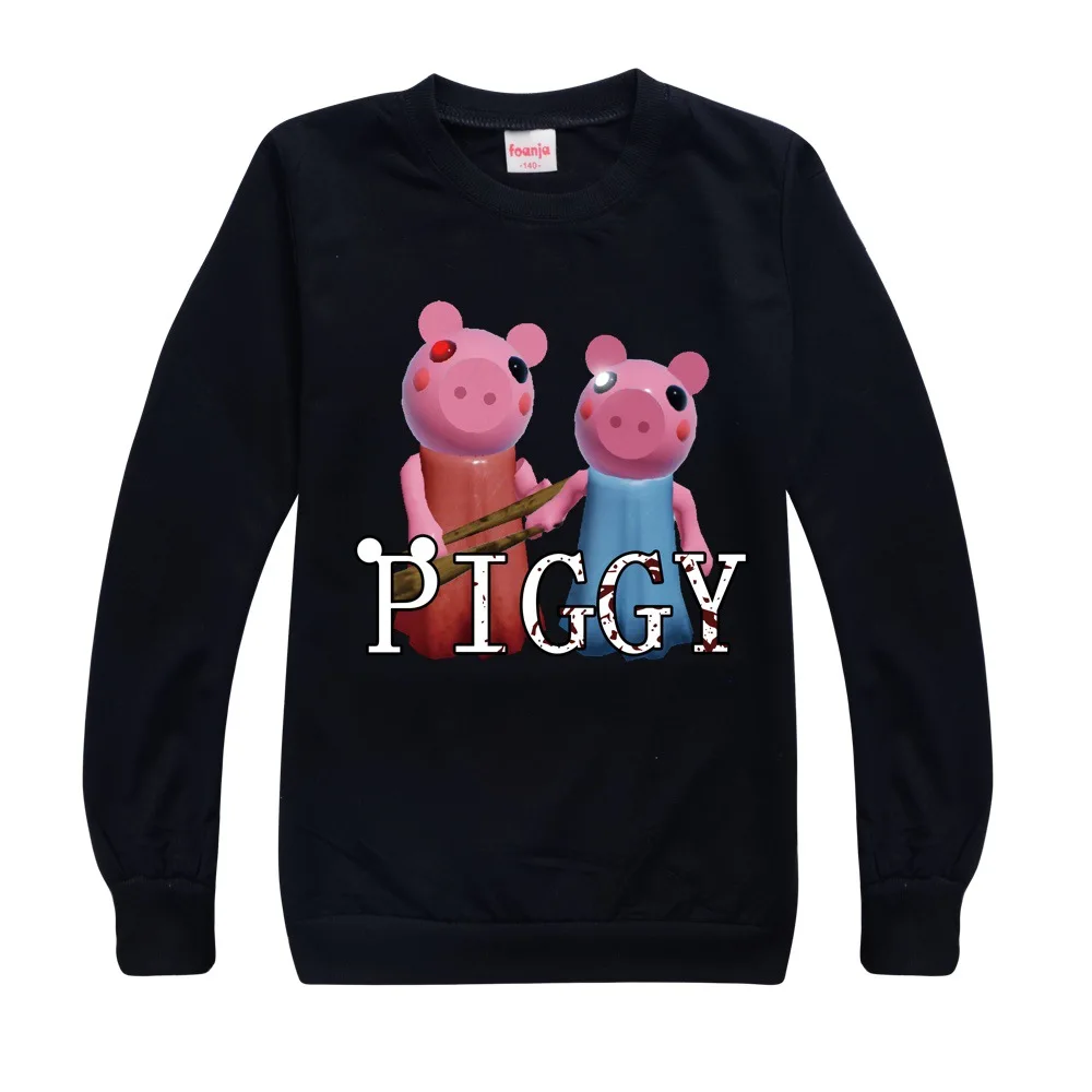 

New Robloxing piggy Toddler Boys Sweatshirt Long Sleeve Children T-Shirts Cotton Autumn Kids Girls Tops Children Clothes 2-15Y
