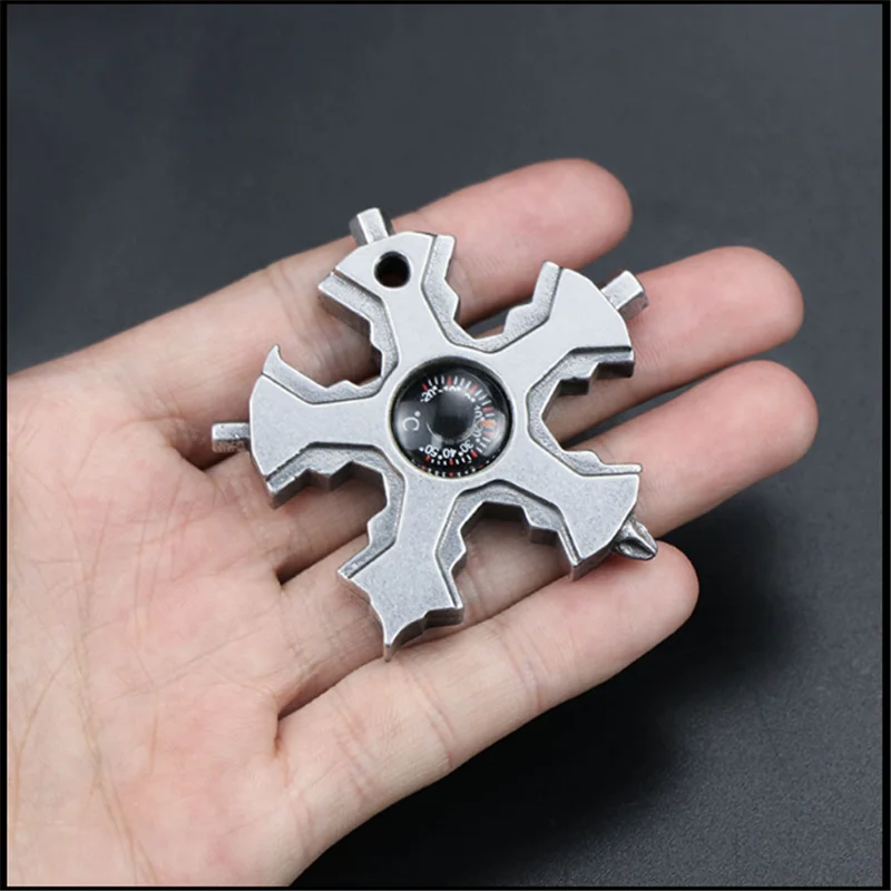 

Snowflake multifunction tool riding emergency equipment outdoor EDC multipurpose wrench screwdriver bottle opener