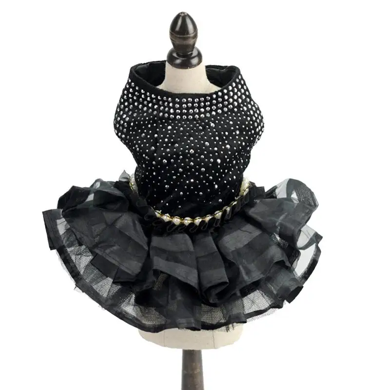 Стильная кружевная юбка для собаки удобное модное платье пачка костюм питомца