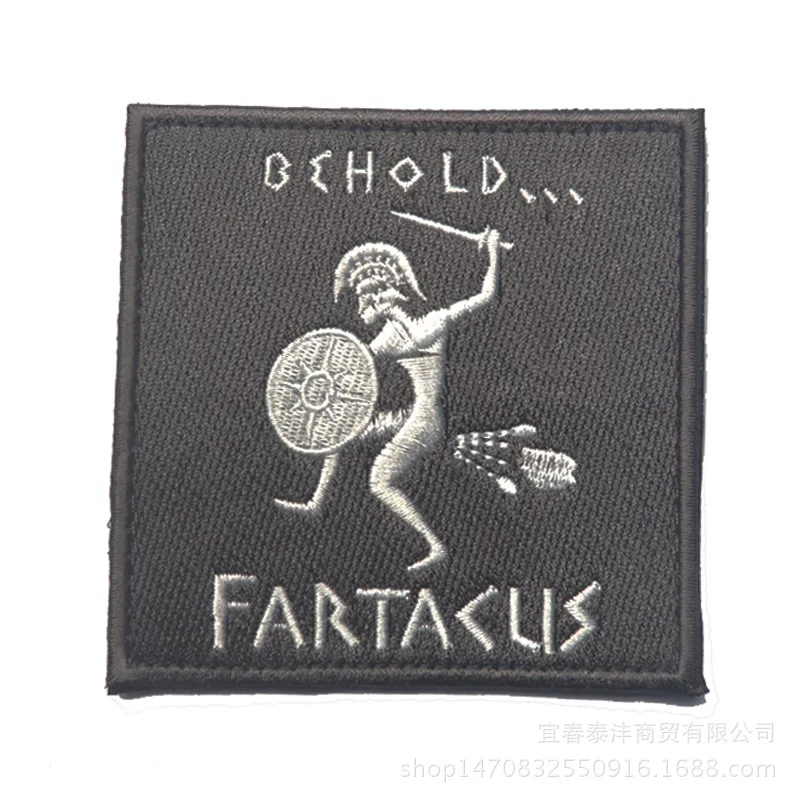 

Custom Behold fartacus spartan USA military tactical patches with Hook Fastener for jacket coat