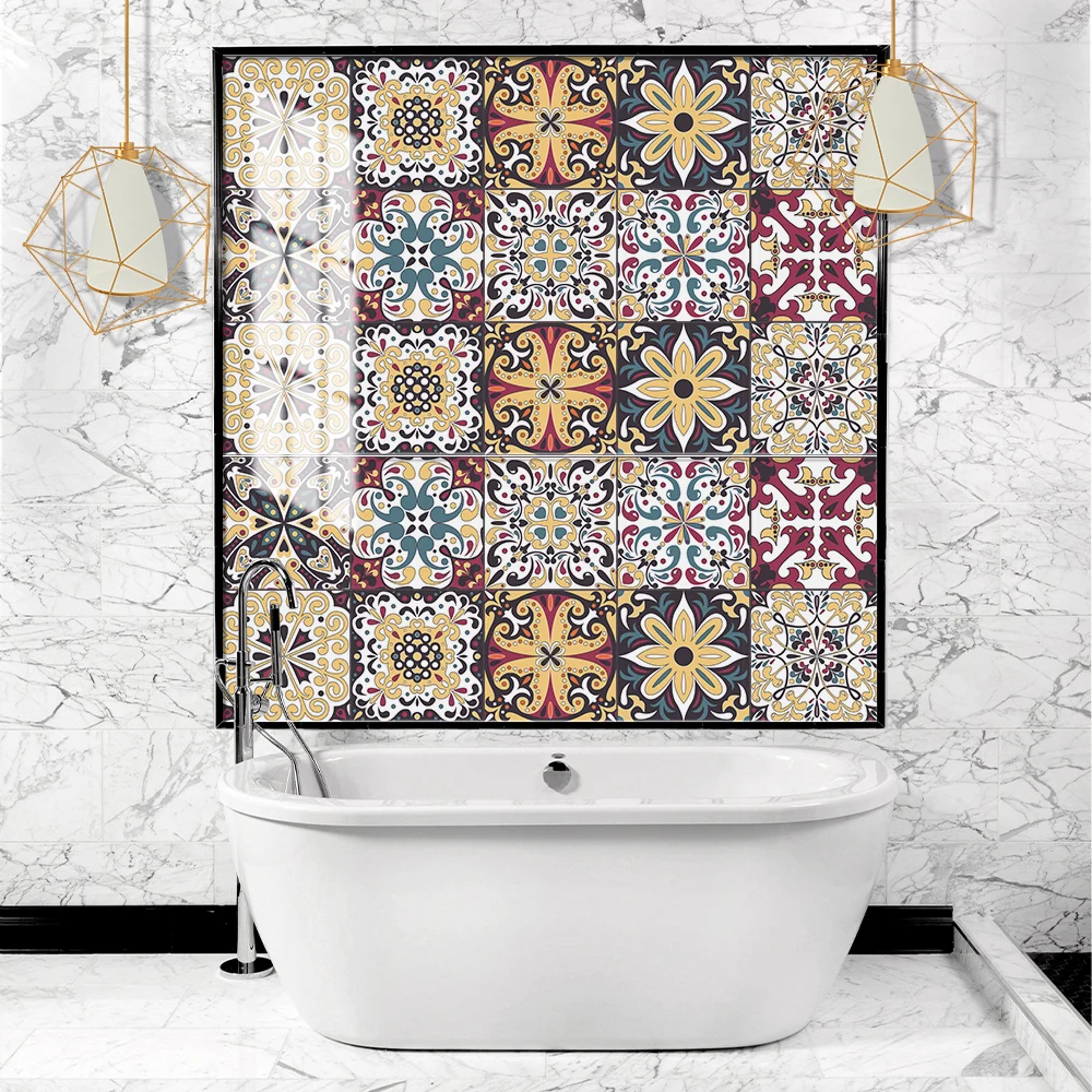 

Самоклеящиеся настенные украшения, картины, кухонные наклейки, трехмерные европейские классические наклейки в стиле барокко для плитки