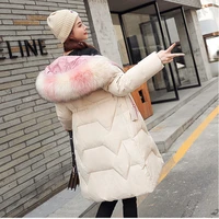 2021 new autumn winter medium length women parka solid zipper long sleeve hooded thick outwear coat jacket fashion cotton