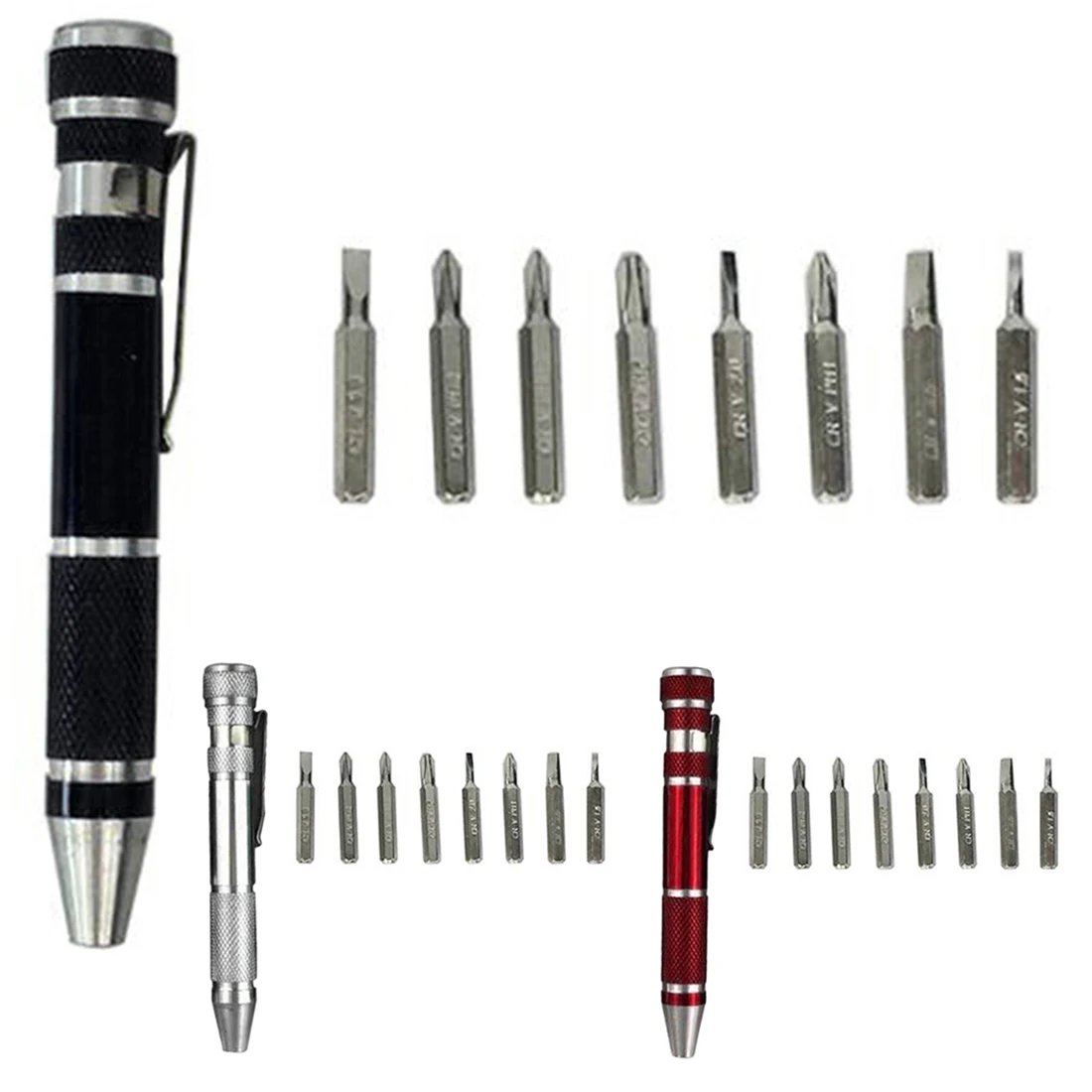 

Portable Pencil Style Screwdriver Bits 8 In 1 Phone Repair Maintenance Tools Set
