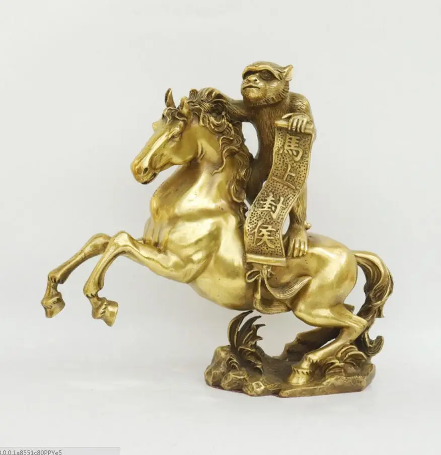 Медная Статуя медная лошадь обезьяна украшение чистая медь маркис богатый удач