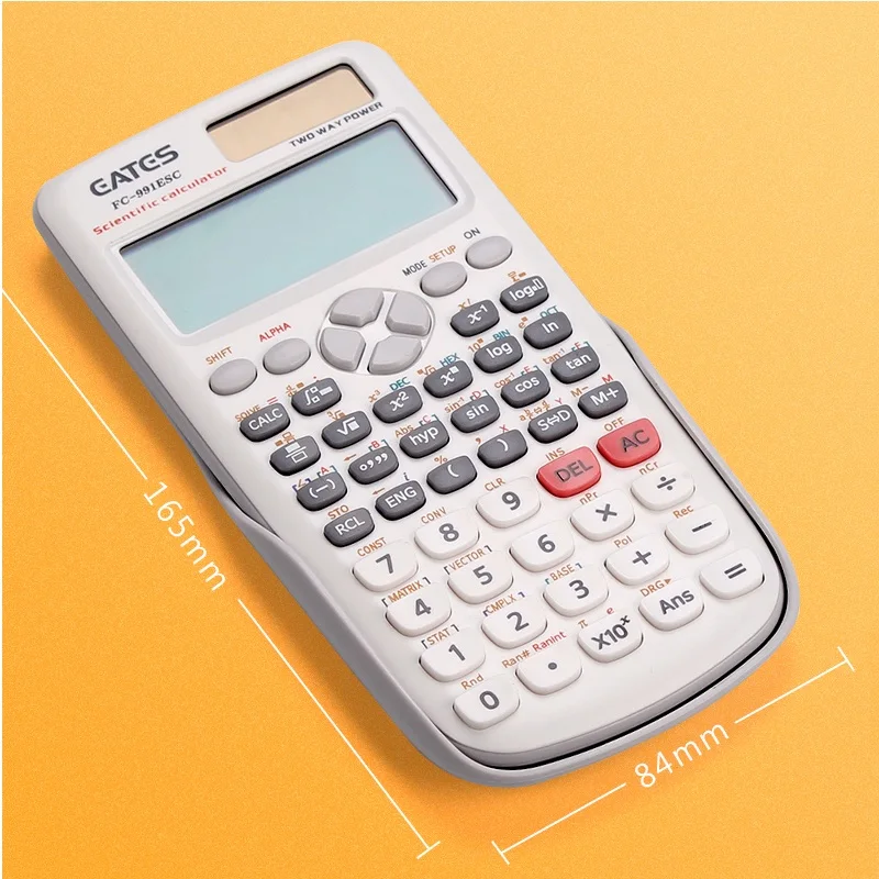 

Brand New FX-991ES-C Original Scientific Calculator 417 Functions 991es For School Math Test Exam Office Solar and Battery Power