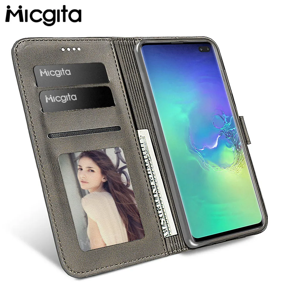 Micgita деловой кожаный чехол для Samsung Galaxy S10 Plus S10E S8 S9 S7 Edge откидной Чехол-кошелек |