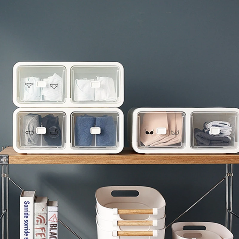 

Drawer Type Lattice Bra Underwear Panties Socks Finishing Box Plastic Transparent Storage Organizer Home Accessories