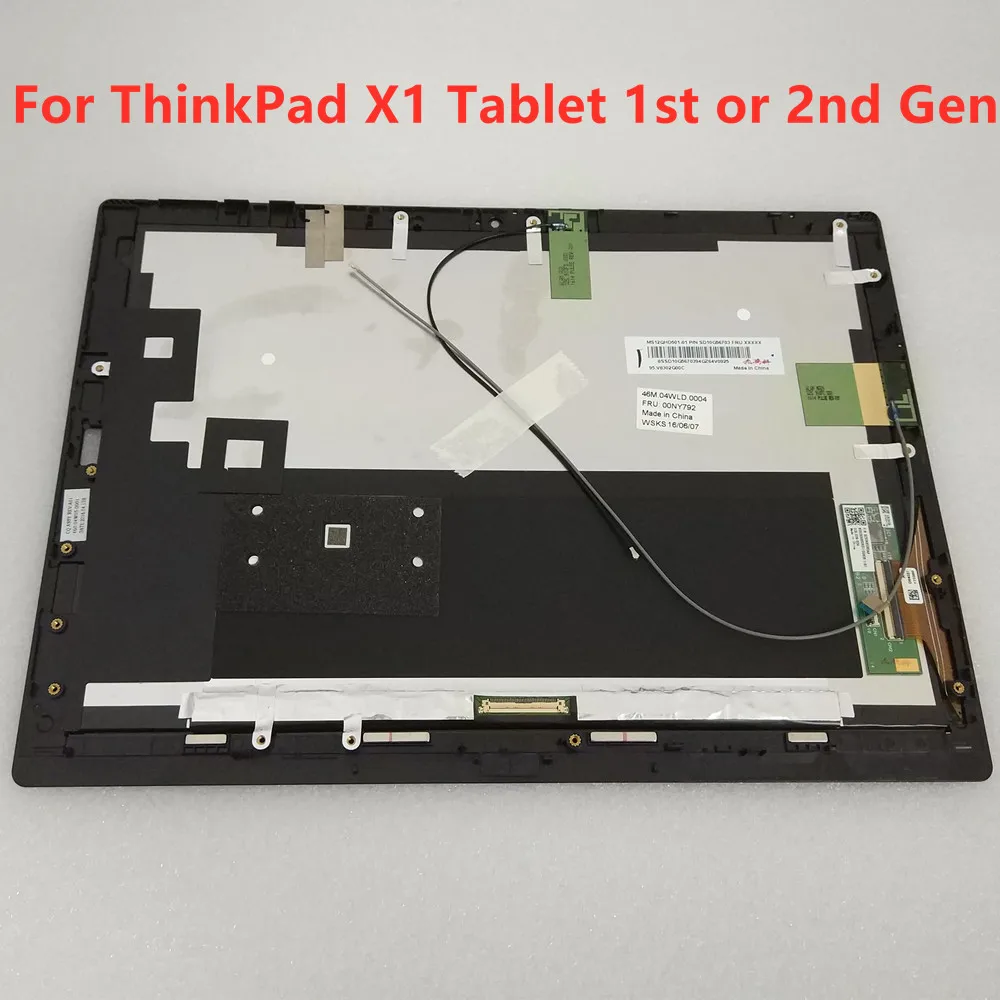 

12"Inch MS12QHD501-21 LCD Display Touch Screen+Frame Work Assembly For Thinkpad X1 Tablet 1st 2nd Gen