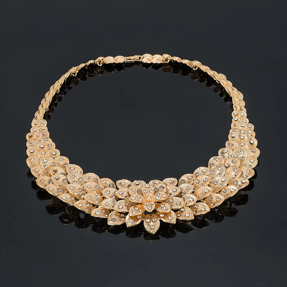 Ювелирный Набор для вечерние Ринок свадеб ювелирные изделия золотого цвета