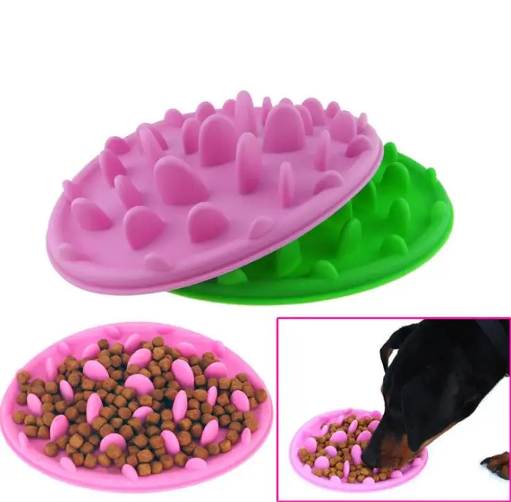 

Pet Dog Bowls Puppy Silicone Slow Eating Bowl Anti Choking Food Water Dish Cat Dogs Slow Eating Feeding Bowl Feeder 3 Colors SN