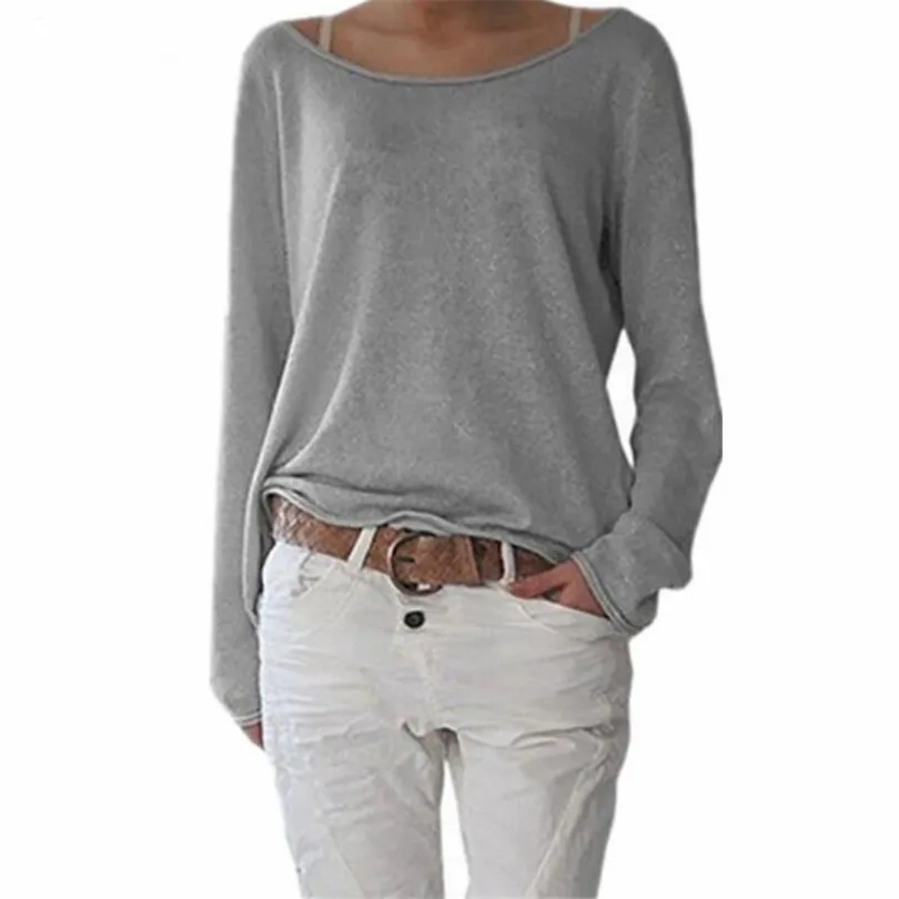 

YRRETY Women Autumn T-Shirt Cotton Female O-Neck Solid Tops Casual Basic Lady Tees Plus Size S-3XL Long Sleeve Black Clothing