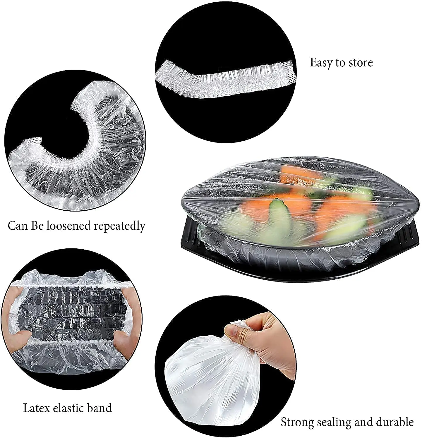 95pcs Reusable Durable Food Fresh Storage Covers For Bowls Elastic Plate Lid Vacuum Bags Kitchen Seal | Дом и сад