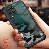 rzants for samsung galaxy m12 m62 f62 case hard camouflage clear cover double anti drop protection phone casing clear back shell