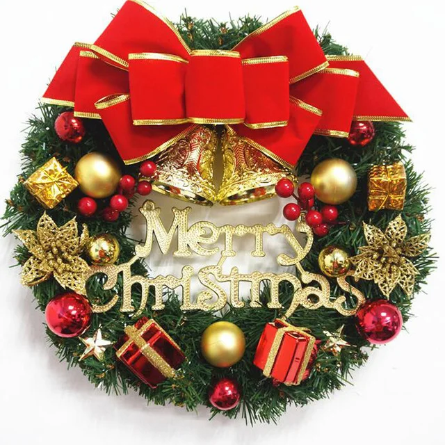 

2022 Christmas Wreath Garland Lights Ornament Door Hanger Decorations for Home Outdoor 2021 New Year Xmas Decorating Supplies