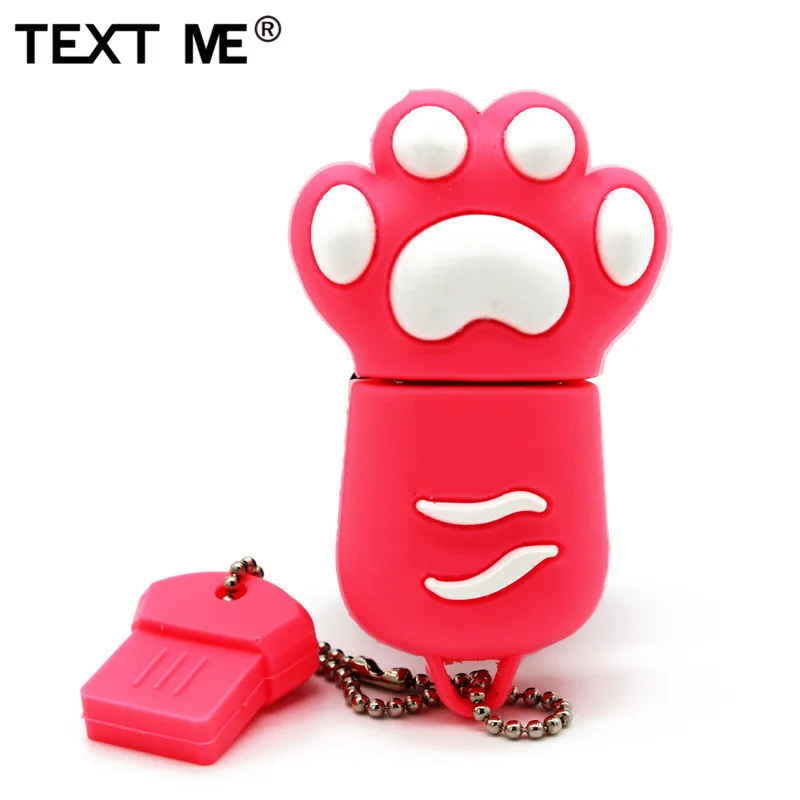 TEXT ME 64GB мультфильм М Кот коготь usb флеш-накопитель usb 2,0 4GB 8GB 16GB 32GB флешка, подарок usb