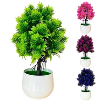 plant pot artificial flower plastic waterproof artificial flowers for home diy craft small tree fake potted plant bonsai in pot