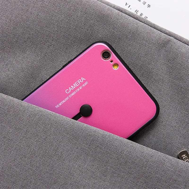 Градиент цвета радуги кольцо кронштейн чехол для телефона Apple iPhone XR XS Max X 8 7 6 6S Plus