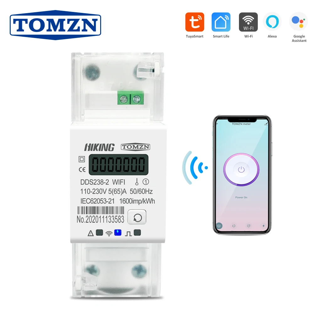 Приложение Smart Life Tuya однофазный din рейку WI FI умный измеритель энергии таймер