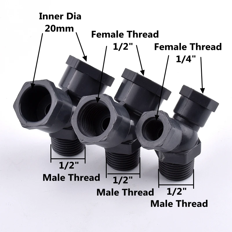 1 шт. 1/2 ''-20 мм/1/2''-1/4 ''/1/2''-1/2 ''UPVC тройник y-типа разъем садовые